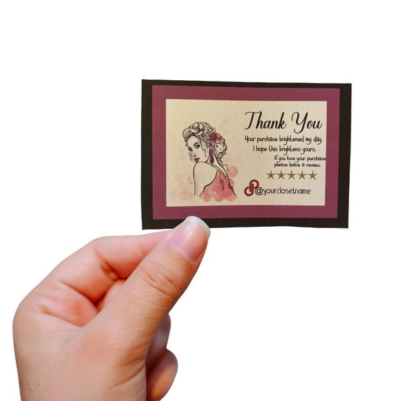 Glamorous Girl Thank You Cards, Poshmark TY 100 Cards - Picture 1 of 9